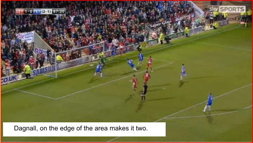 Dagnall, on the edge of the area makes it two.