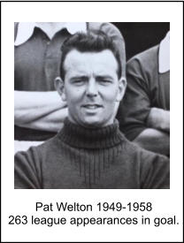 Pat Welton 1949-1958 263 league appearances in goal.