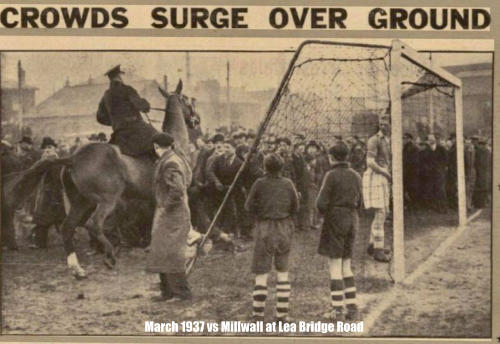 March 1937 vs Millwall at Lea Bridge Road