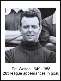 Pat Welton 1949-1958 263 league appearances in goal.