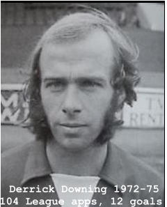 Derrick Downing 1972-75 104 League apps, 12 goals.